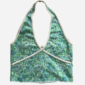 Zara green blue floral halter top